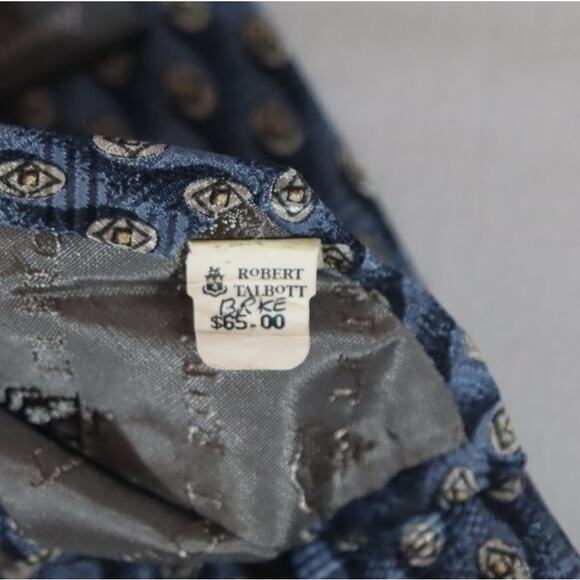 Robert Talbott Wright & Simon Mens Neck Tie Shimmery Shades Of Blue And Gray - Picture 6 of 6